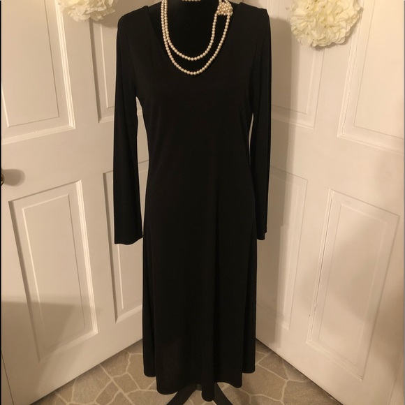 LAUREN Ralph Lauren  Women’s Black V Neckline Maxi Dress - Picture 6 of 9